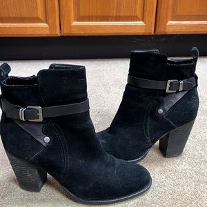 Black suede booties
